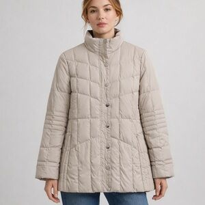 Brooks Brothers "346" Quilted Down Puffer Women’s Jacket 12 Champagne